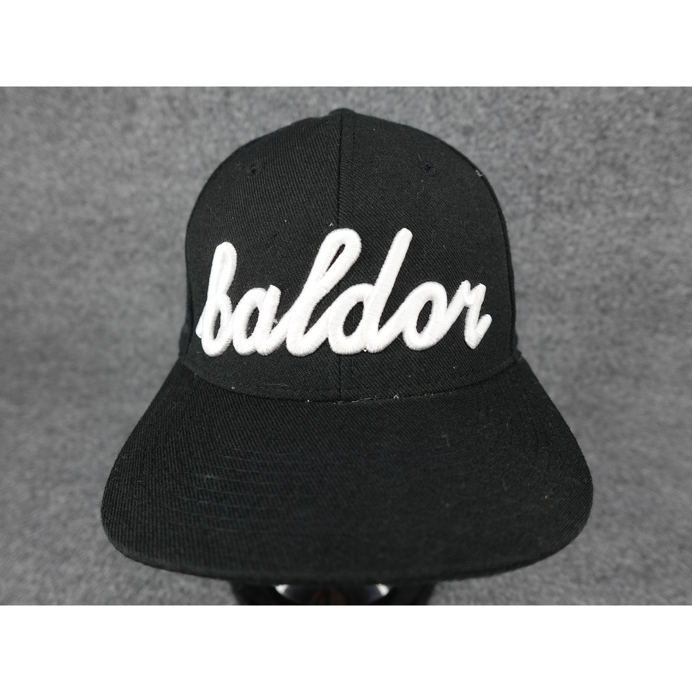Pukka Baldor Snapback Hat Mens OSFM Black 3D Puff Embroidery Flat Brim Cap